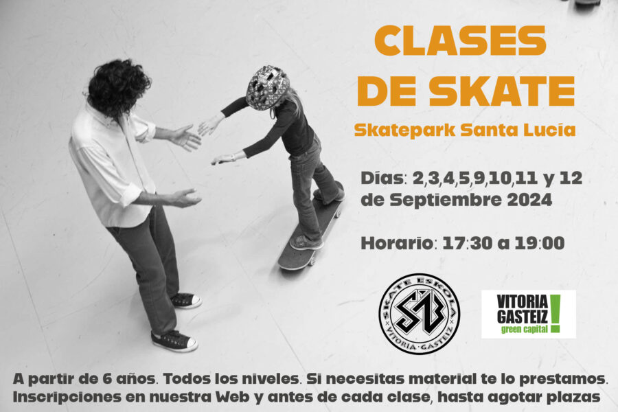 INSCRIPCIÓN CLASES DE SKATE EN SKATEPARK DE SANTA LUCIA