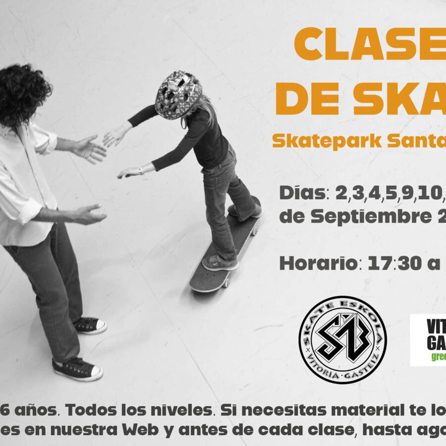 INSCRIPCIÓN CLASES DE SKATE EN SKATEPARK DE SANTA LUCIA